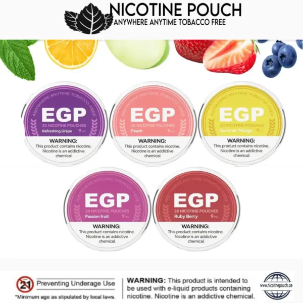 EGP Nicotine Pouches 9mg & 14 mg Nicotine | Lets Vape Dubai